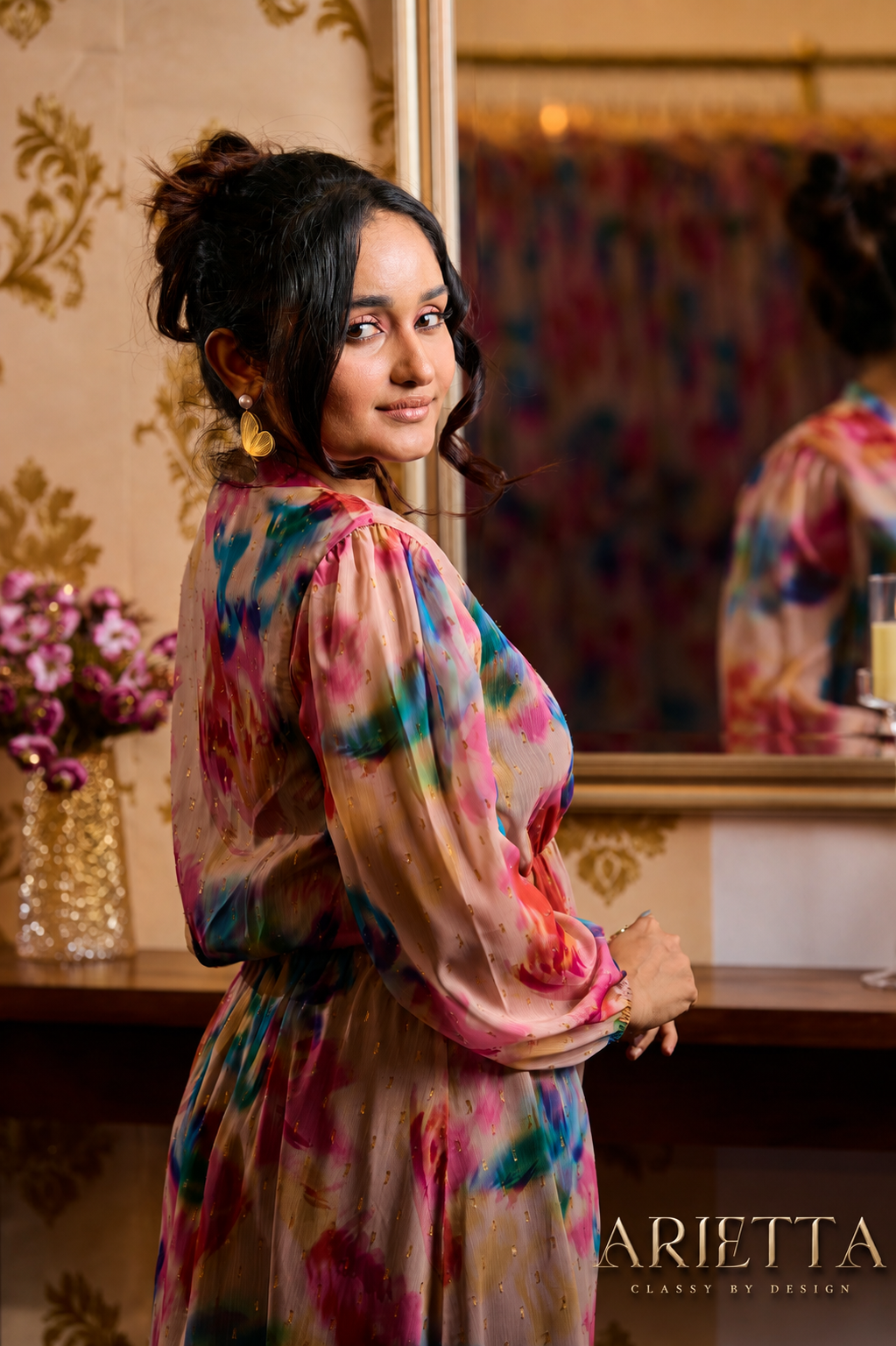 Arietta Floral Printed Maxi Dress