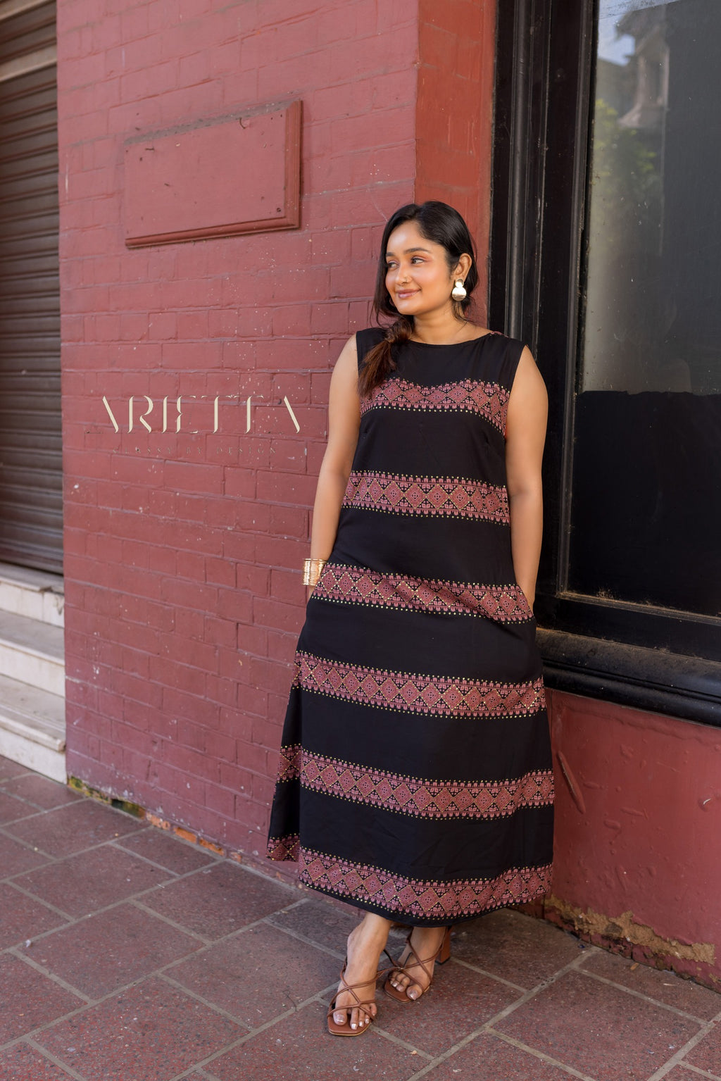 Arietta Heritage Border Maxi Dress