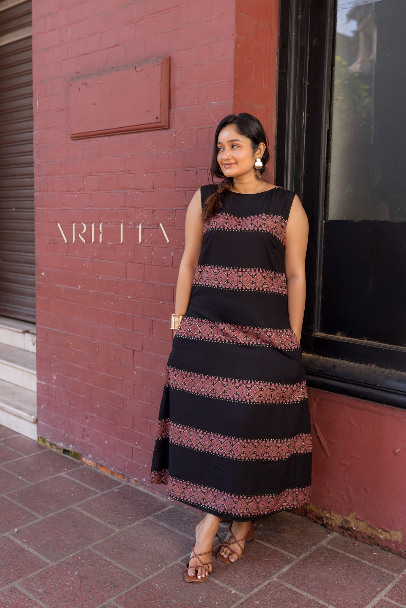 Arietta Heritage Border Maxi Dress