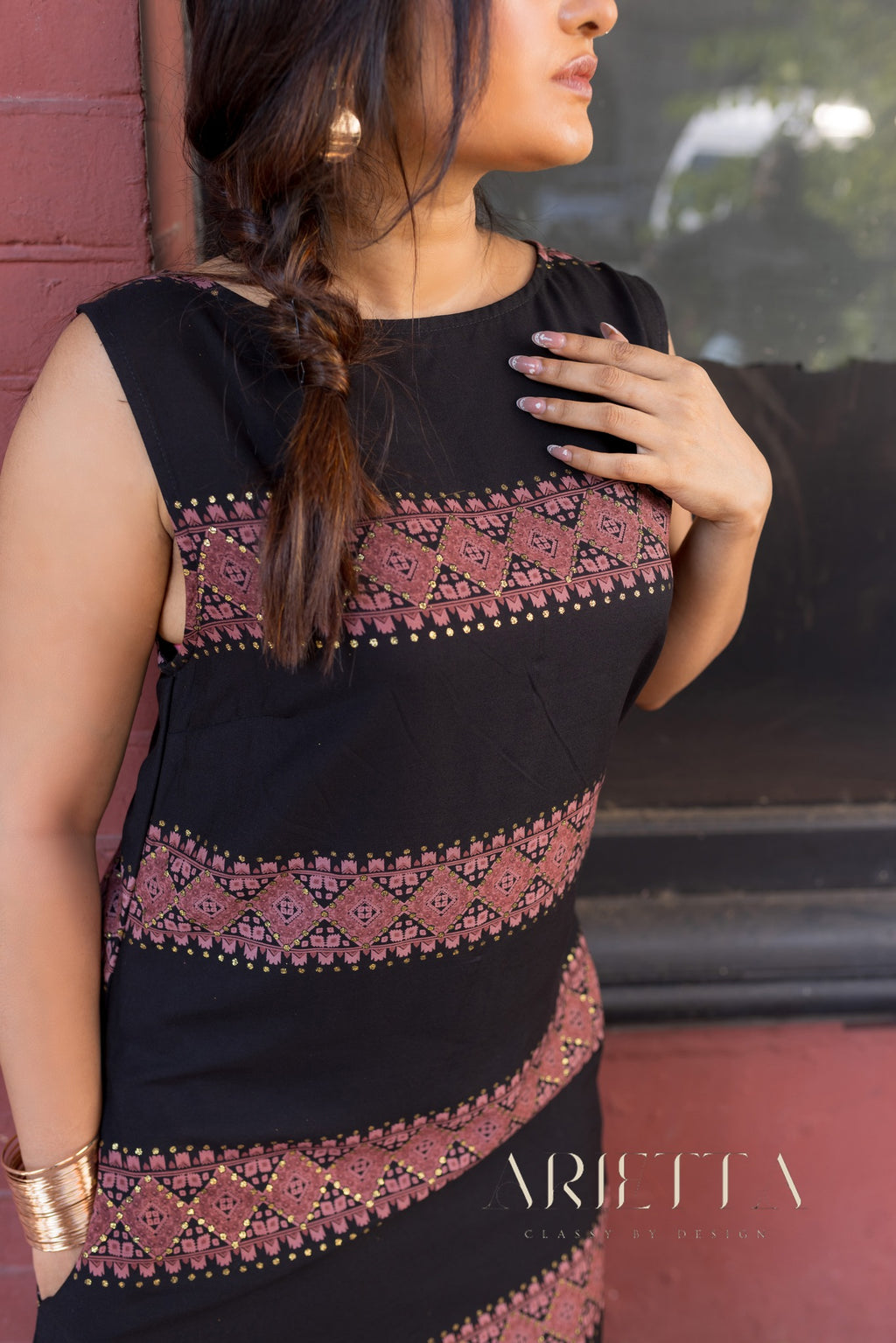 Arietta Heritage Border Maxi Dress