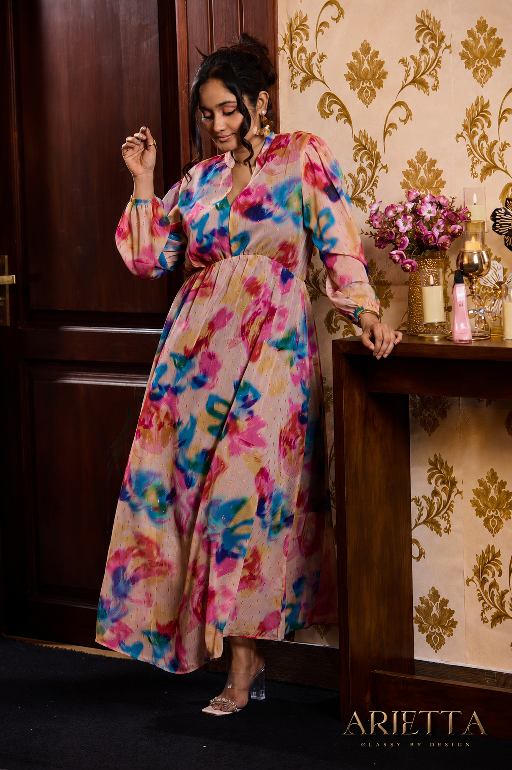 Arietta Floral Printed Maxi Dress