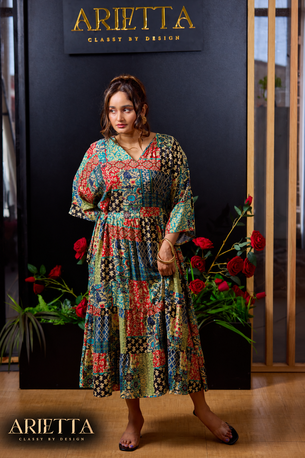 Arietta Signature Mosaic Midi Dress