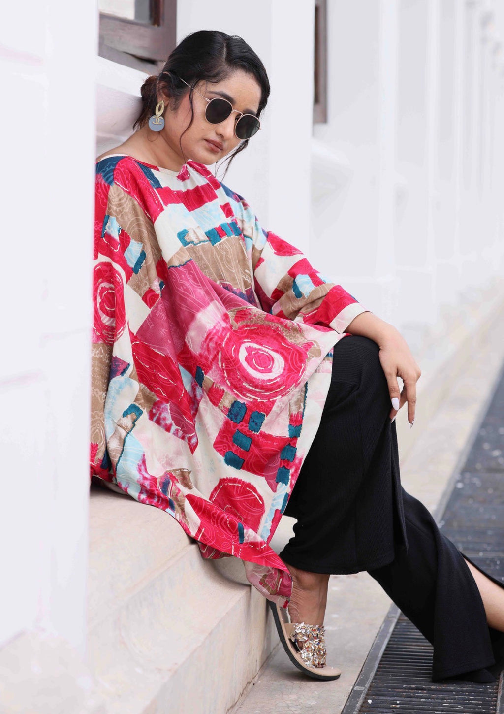 The Azure Leaf Drape Top