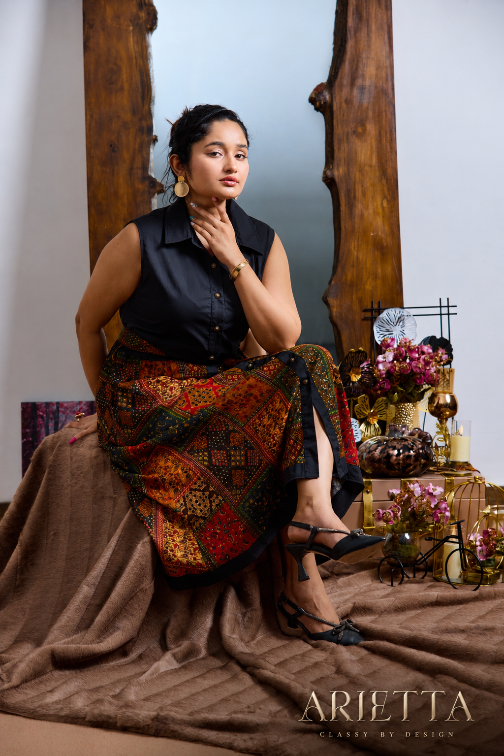 Kalamkari Printed Shirt dress