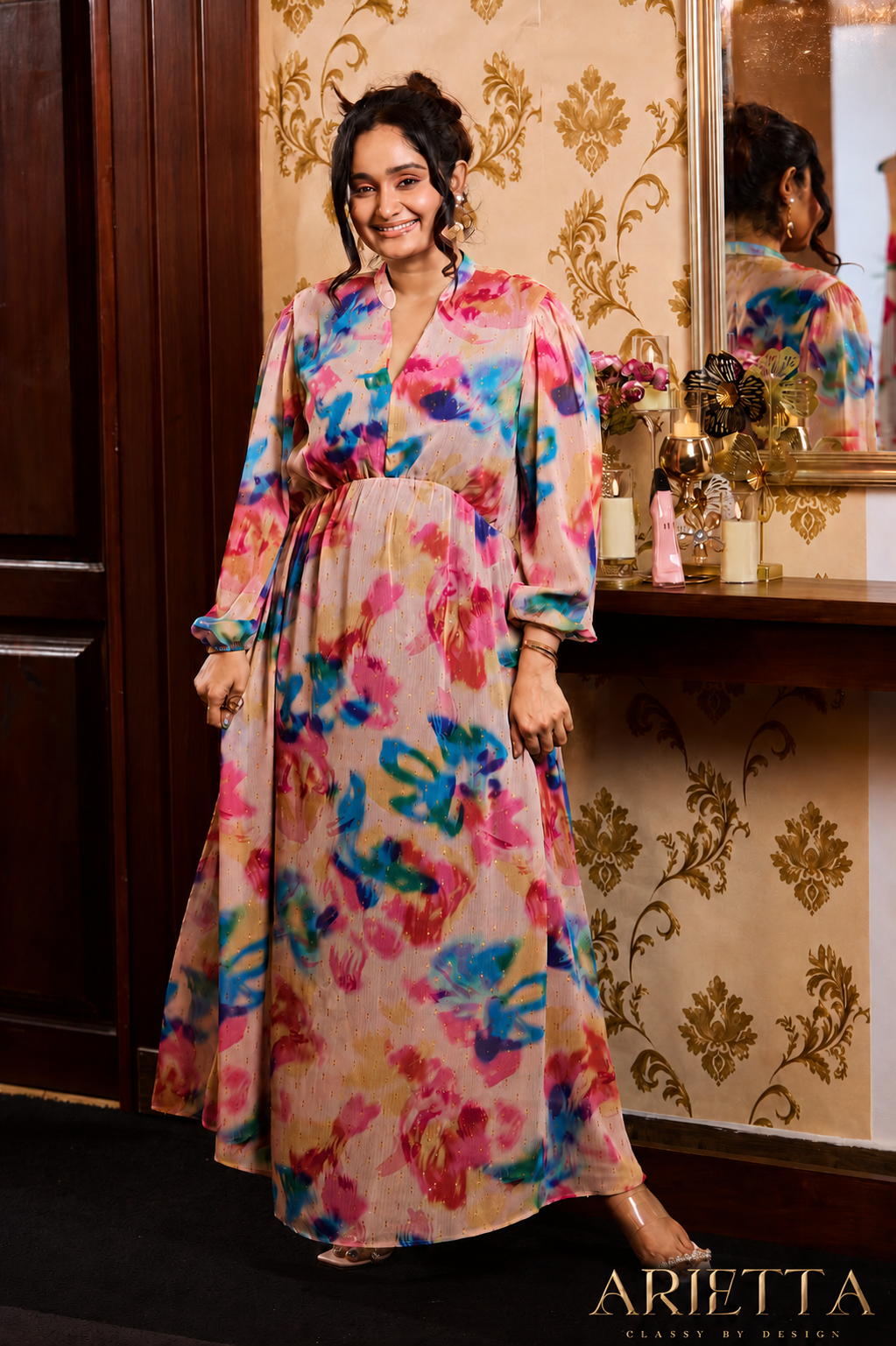 Arietta Floral Printed Maxi Dress