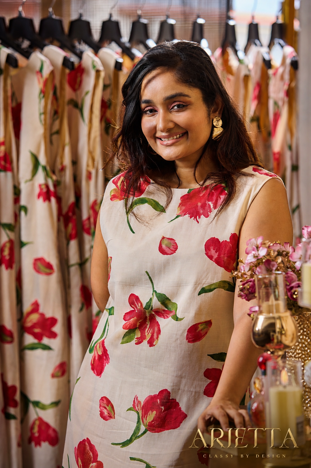 Arietta Flora Dress Ivory